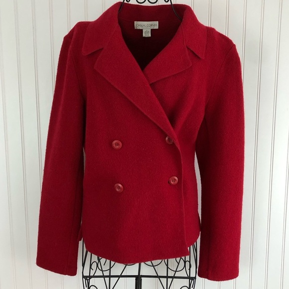 Casual Corner Jackets & Blazers - Casual Corner Wool Red Double Breasted Jacket